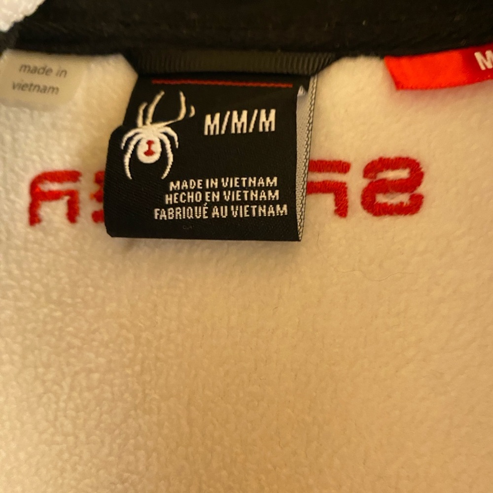 Spyder White and Black Zip-Up Jacket with Red Accents - Picture 3 of 5